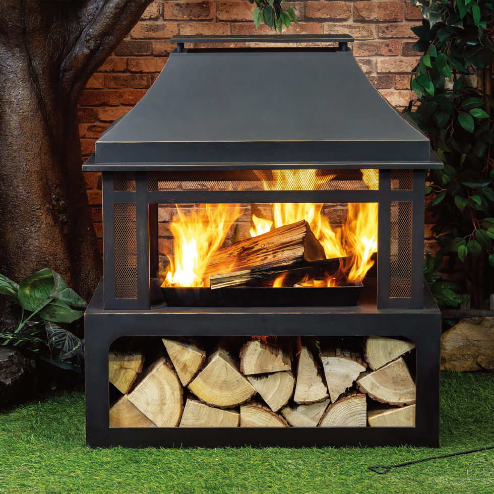 Metal Wood Burner Fireplace • COB10501 Deko Living