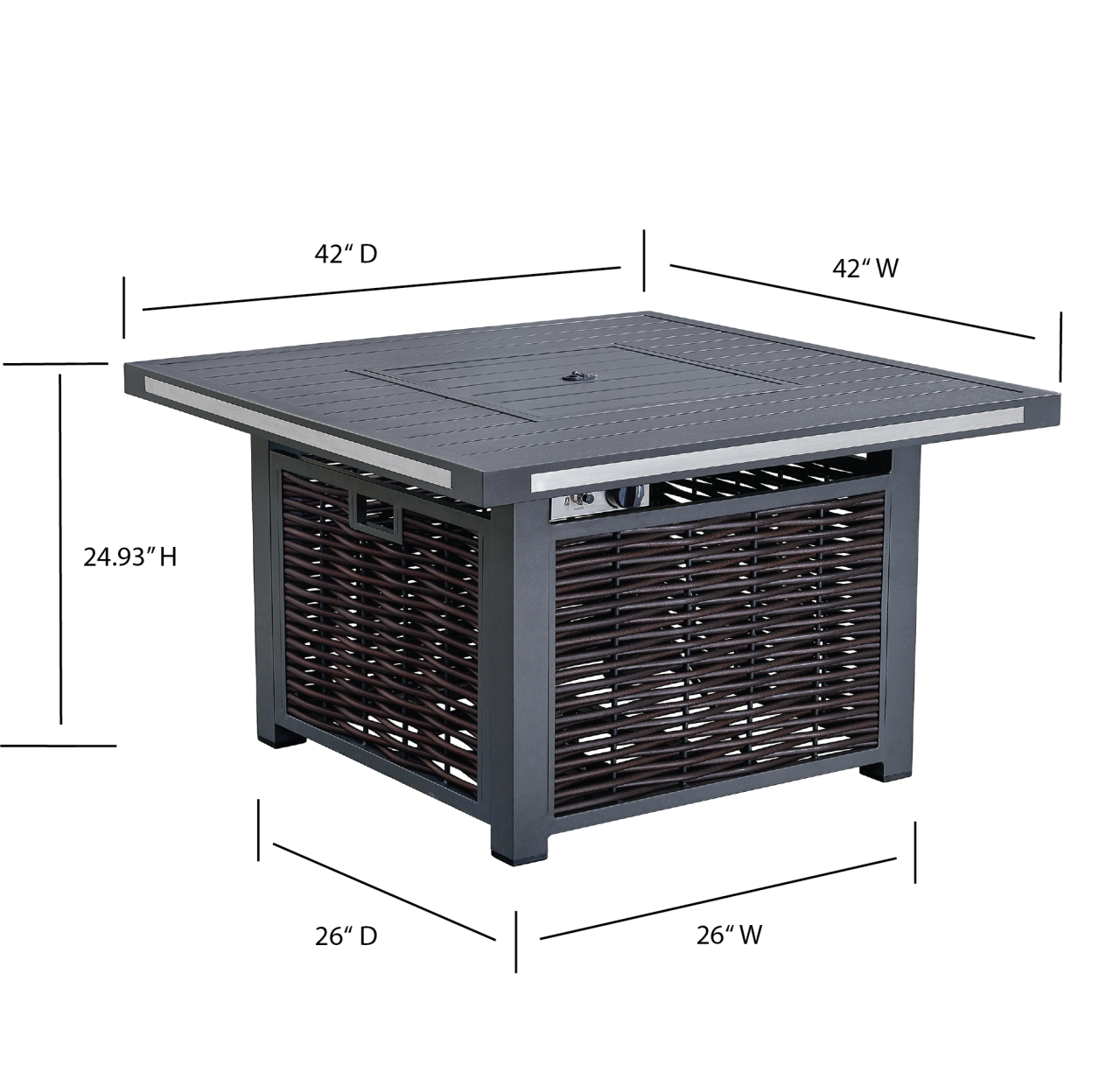 Avola Outdoor Patio Set & Gas Firepit Model COP30902 | Deko Living