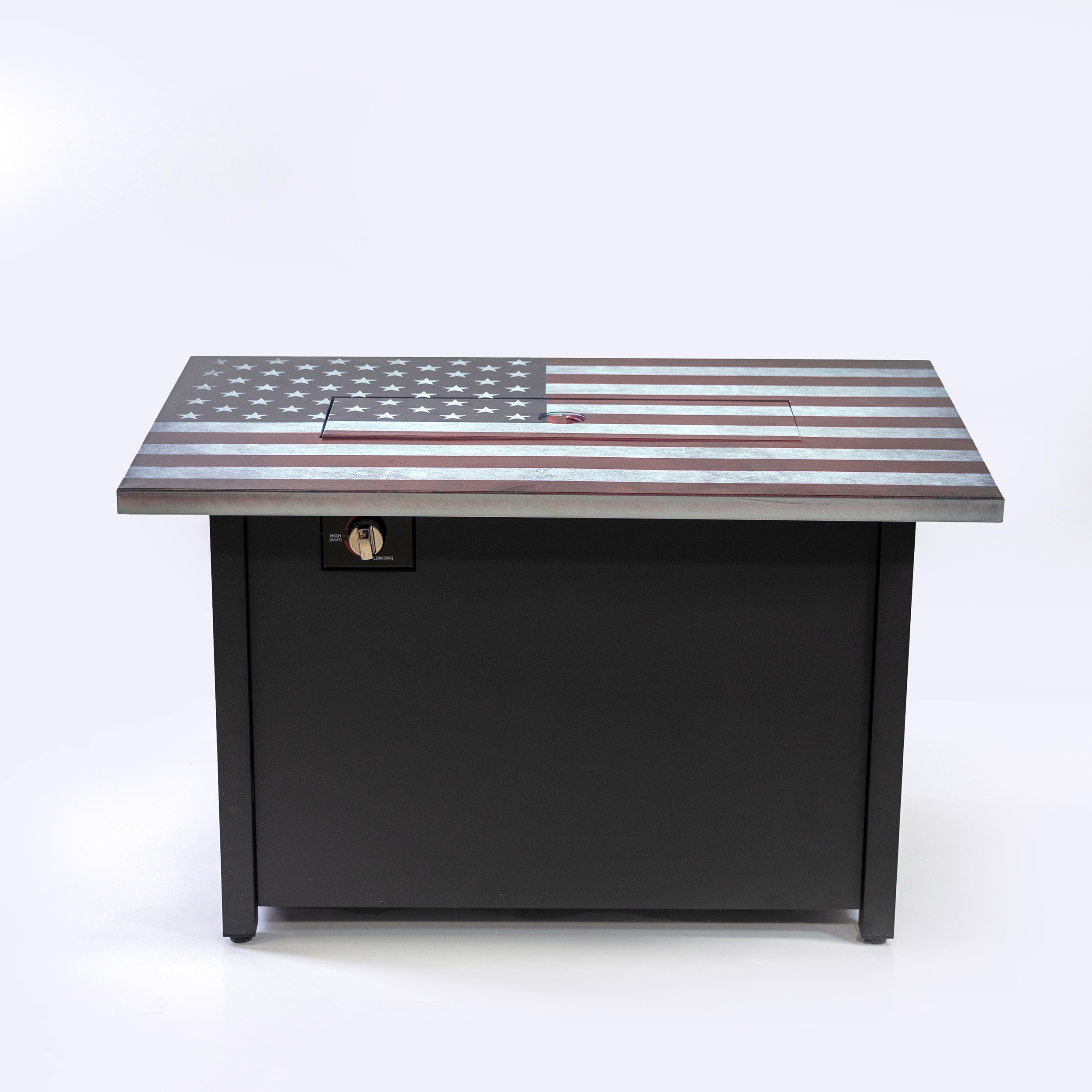 Deko Living 40 Inch Rectangular Commemorative Outdoor Propane Gas Fire Pit Table 50,000 BTU Propane with Lava Rock Filler - Image 6