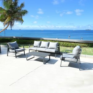 Deko Living 5 Place Seating Outdoor Patio Conversation Set with Coffee Table