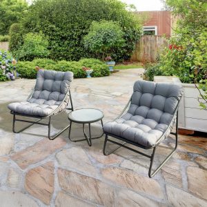 Deko Living Outdoor Modular Bistro Set with Beige Cushion Set COP20211