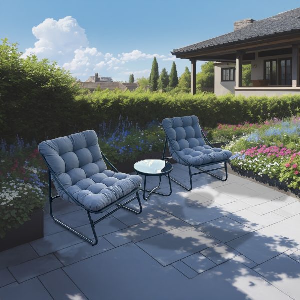 Deko Living Outdoor Modular Bistro Set with  Gray Cushion Set COP20311