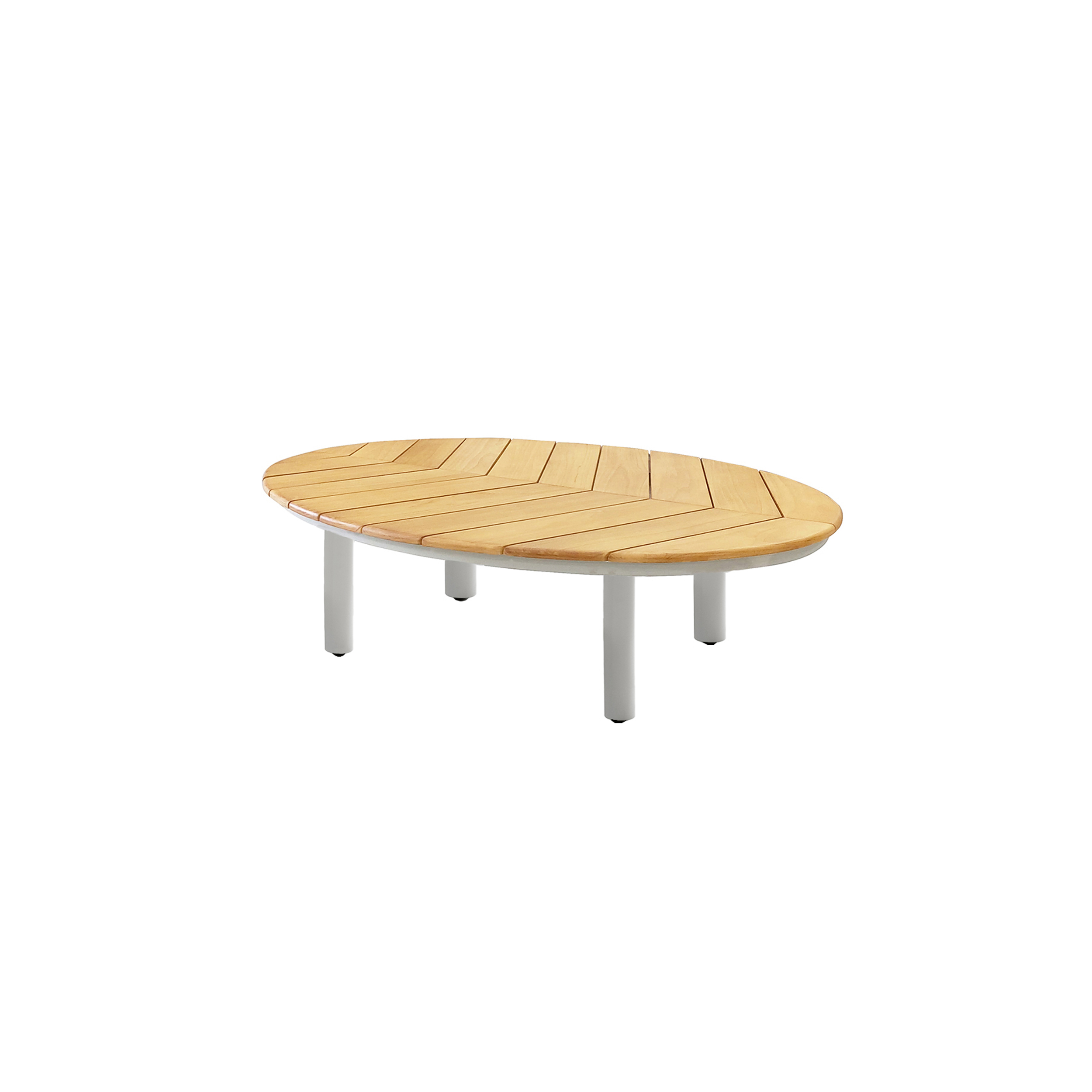Deko Living 6 Place Seating Outdoor Cream Aluminum and Teak Contour Sofa Set - Image 5