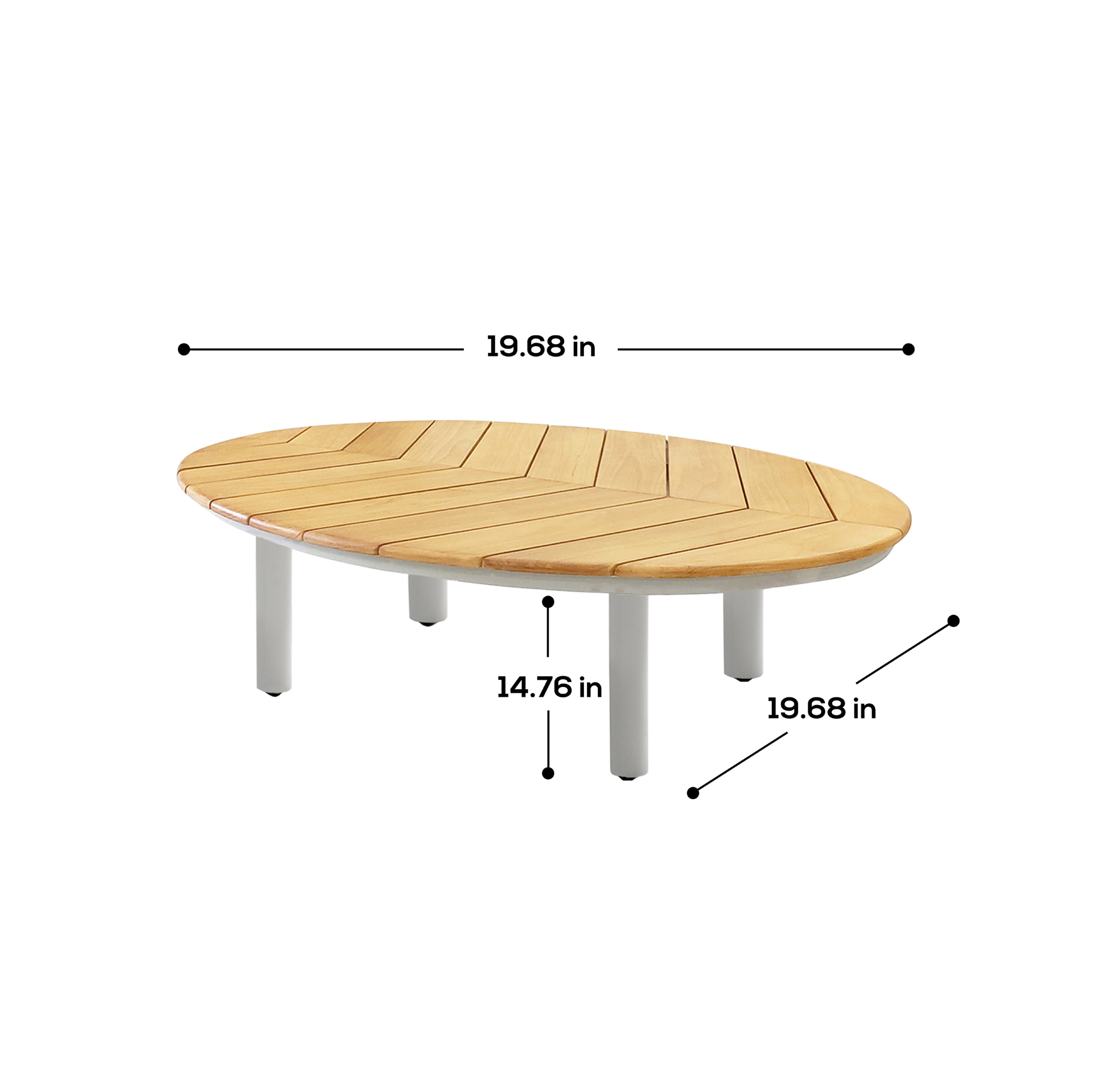 Deko Living 6 Place Seating Outdoor Cream Aluminum and Teak Contour Sofa Set - Image 11