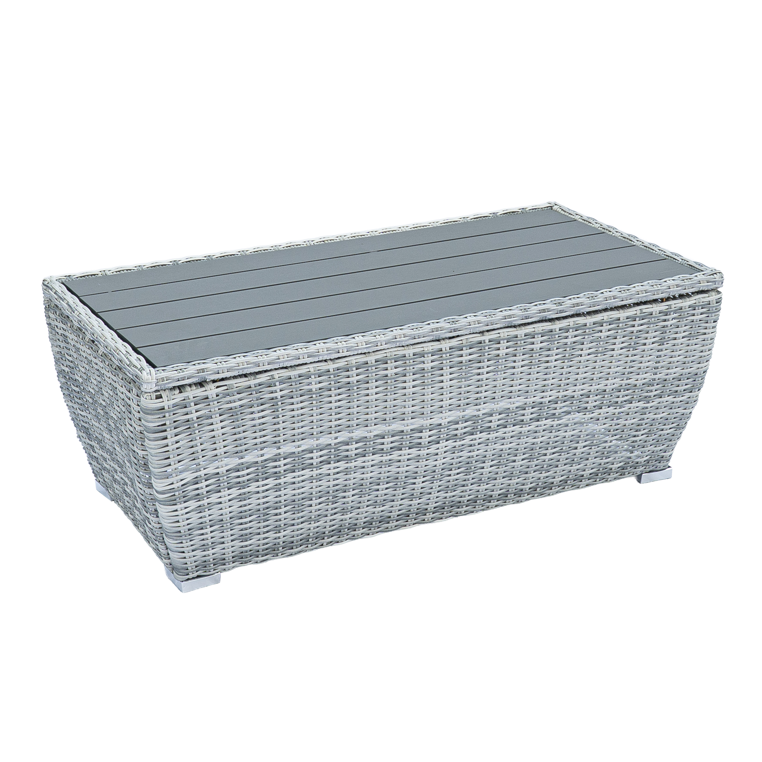 Deko Living 5 Place Seating Gray Outdoor Wicker Sofa and Sofa Chair Set with Table