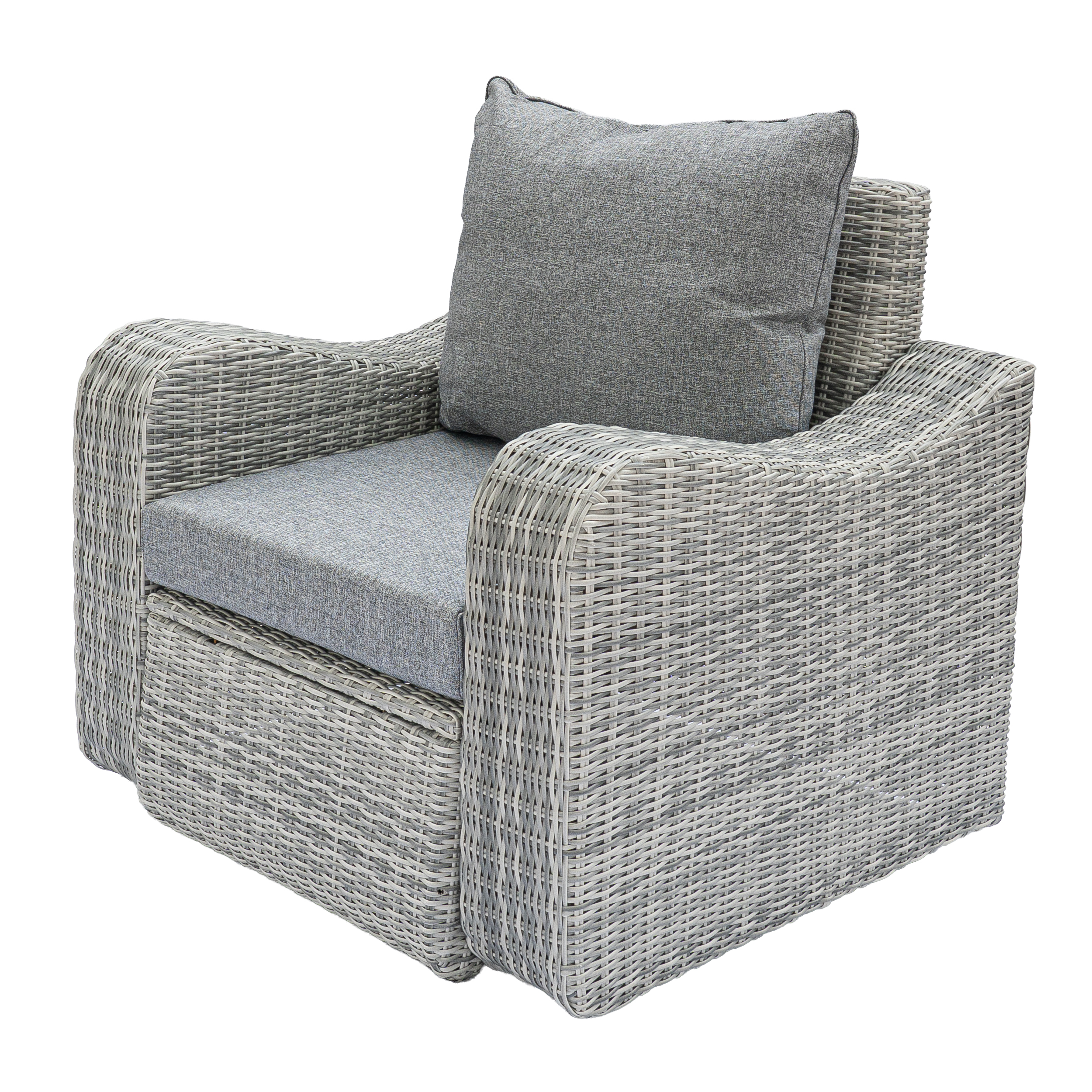 Deko Living 5 Place Seating Gray Outdoor Wicker Sofa and Sofa Chair Set with Table - Image 3