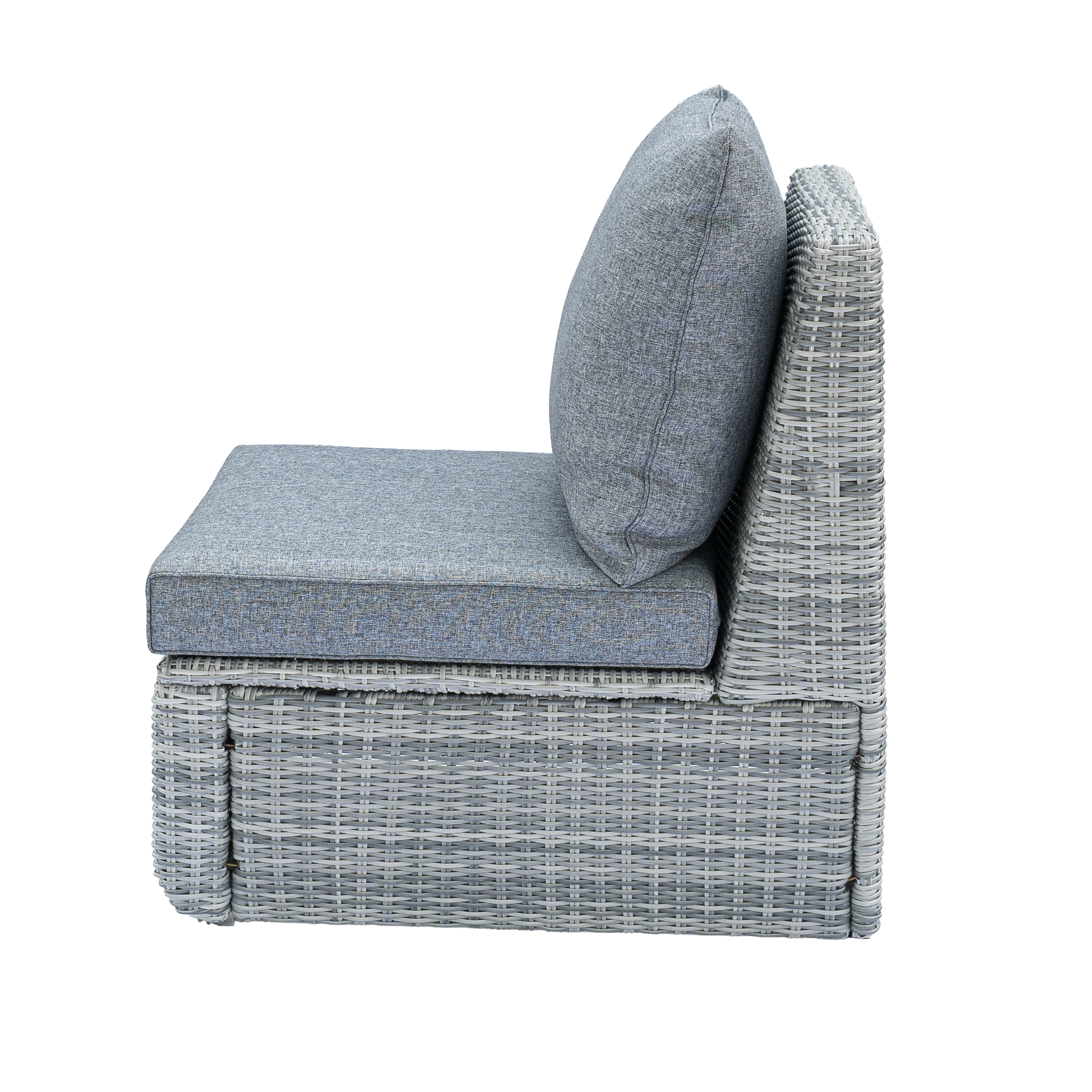 Deko Living 5 Place Seating Gray Outdoor Wicker Sofa and Sofa Chair Set with Table - Image 7