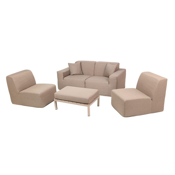 Deko Living 4 Place Seating  Brown Outdoor Compressed Foam Sectional Sofas and Ottoman Set • COP30117 - Image 3