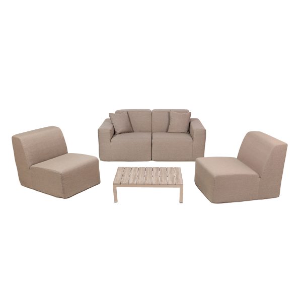 Deko Living 4 Place Seating  Brown Outdoor Compressed Foam Sectional Sofas and Ottoman Set • COP30117 - Image 4