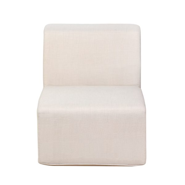 Deko Living Beige Outdoor Compressed Foam Armless Sectional Sofa Chair • COP30217ACH - Image 3