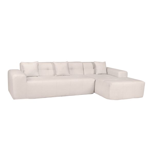 Deko Living 4 Piece Beige Outdoor Compressed Foam Sectional Sofa Lounger and Table Set • COP30218 - Image 4