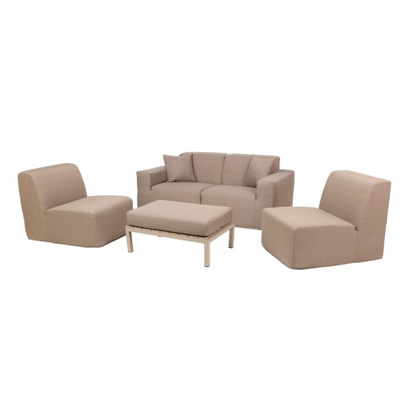 Deko Living 4 Place Seating  Brown Compressed Foam Sectional Sofa and Ottoman Set - Image 3