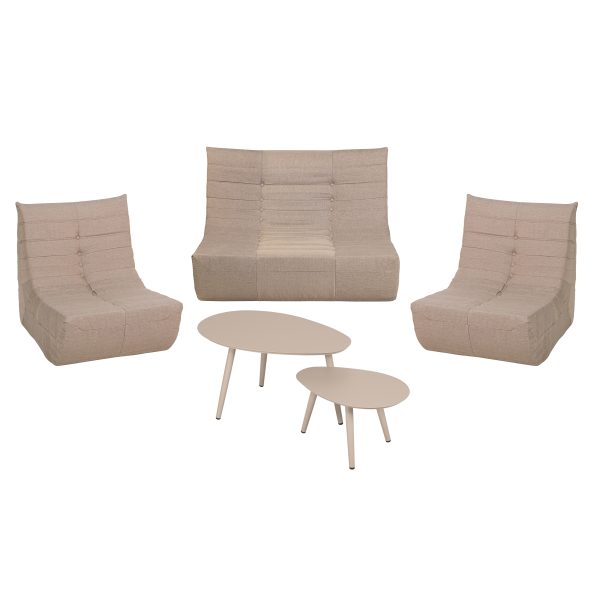Deko Living 6 Piece Brown Compressed Foam Loveseat Sofa Chairs and Table Set - Image 3