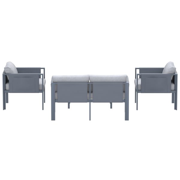 Deko Living 4 Place Seating Outdoor Gray Sofa and Table Set COP30014 - Image 4