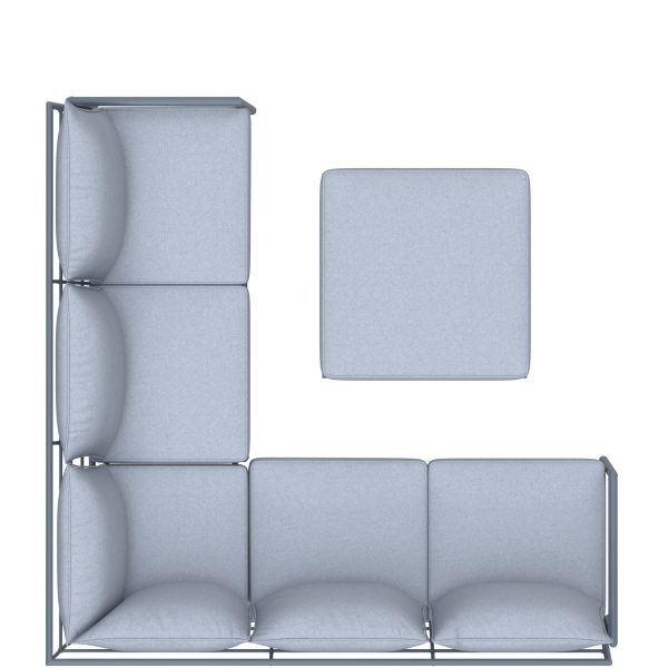 Deko Living 5 Place Seating Outdoor Gray Sofa and Ottoman Set COP30015 - Image 8
