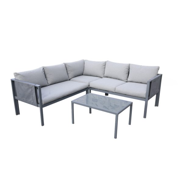 Deko Living 5 Place Seating Outdoor Gray Sofa and Table Set COP30016 - Image 3