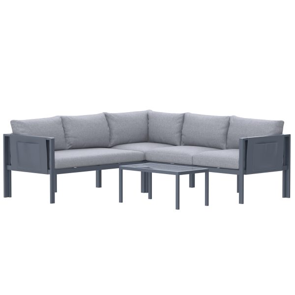 Deko Living 5 Place Seating Outdoor Gray Sofa and Table Set COP30016 - Image 4