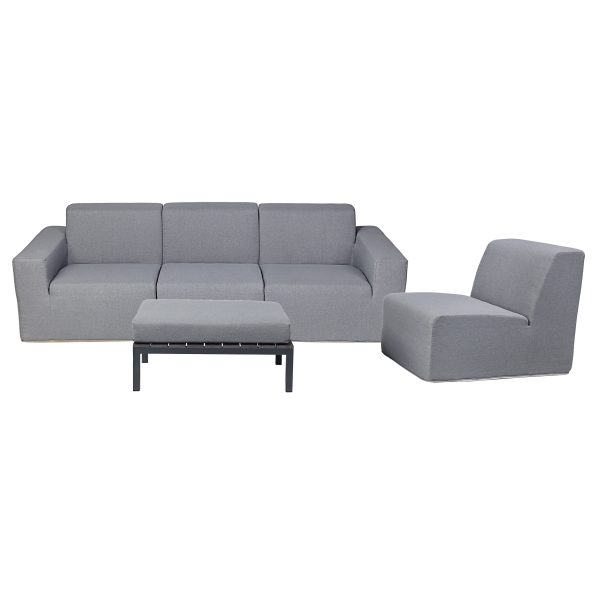 Deko Living 4 Place Seating  Gray Compressed Foam Sectional Sofa and Ottoman Set - Image 4