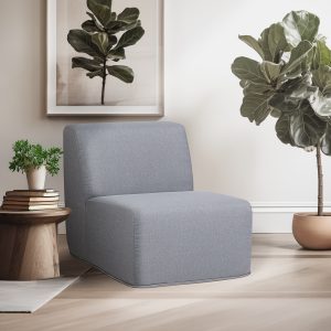 Deko Living Gray Compressed Foam Armless Sectional Sofa Chair