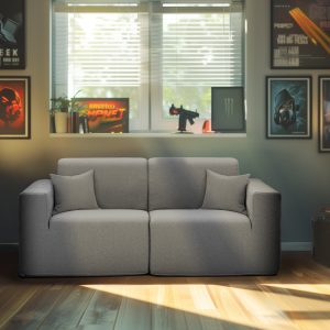 Deko Living 2 Place Seating  Gray Compressed Foam Sectional Sofa