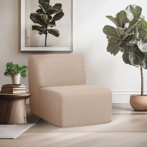 Deko Living Brown Compressed Foam Armless Sectional Sofa Chair