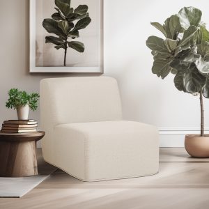 Deko Living Beige Compressed Foam Armless Sectional Sofa Chair