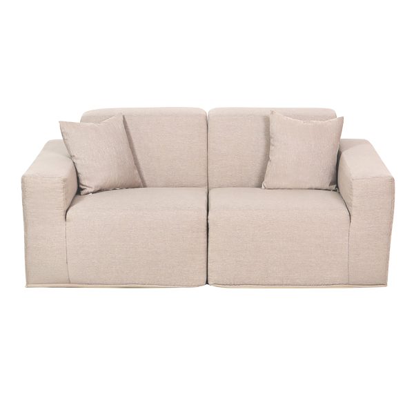 Deko Living 2 Place Seating  Beige Compressed Foam Sectional Sofa - Image 3