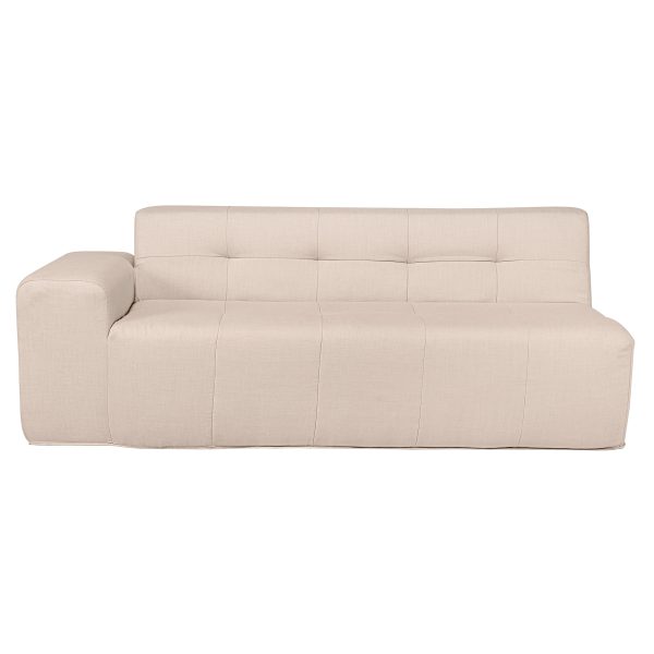 Deko Living 4 Piece Beige Compressed Foam Sectional Sofa Lounger and Table Set - Image 5