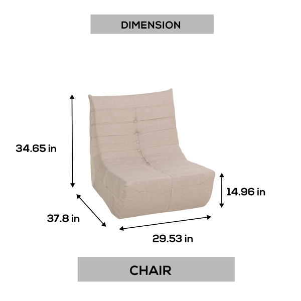 Deko Living Beige Compressed Foam Chair - Image 8