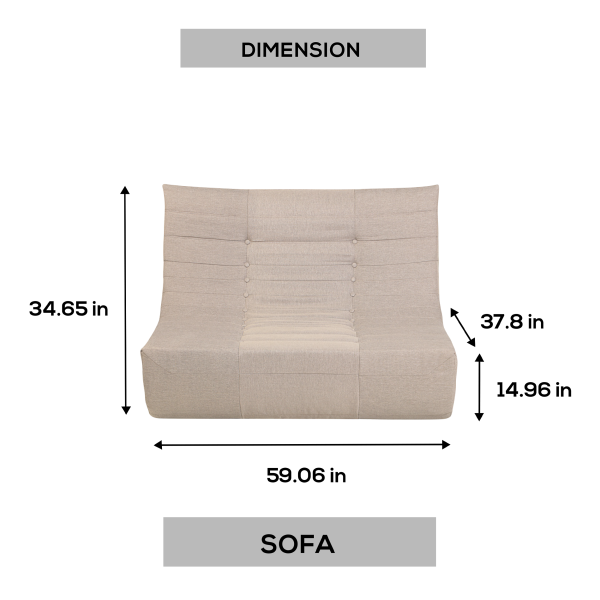 Deko Living Beige Compressed Foam Sofa - Image 9