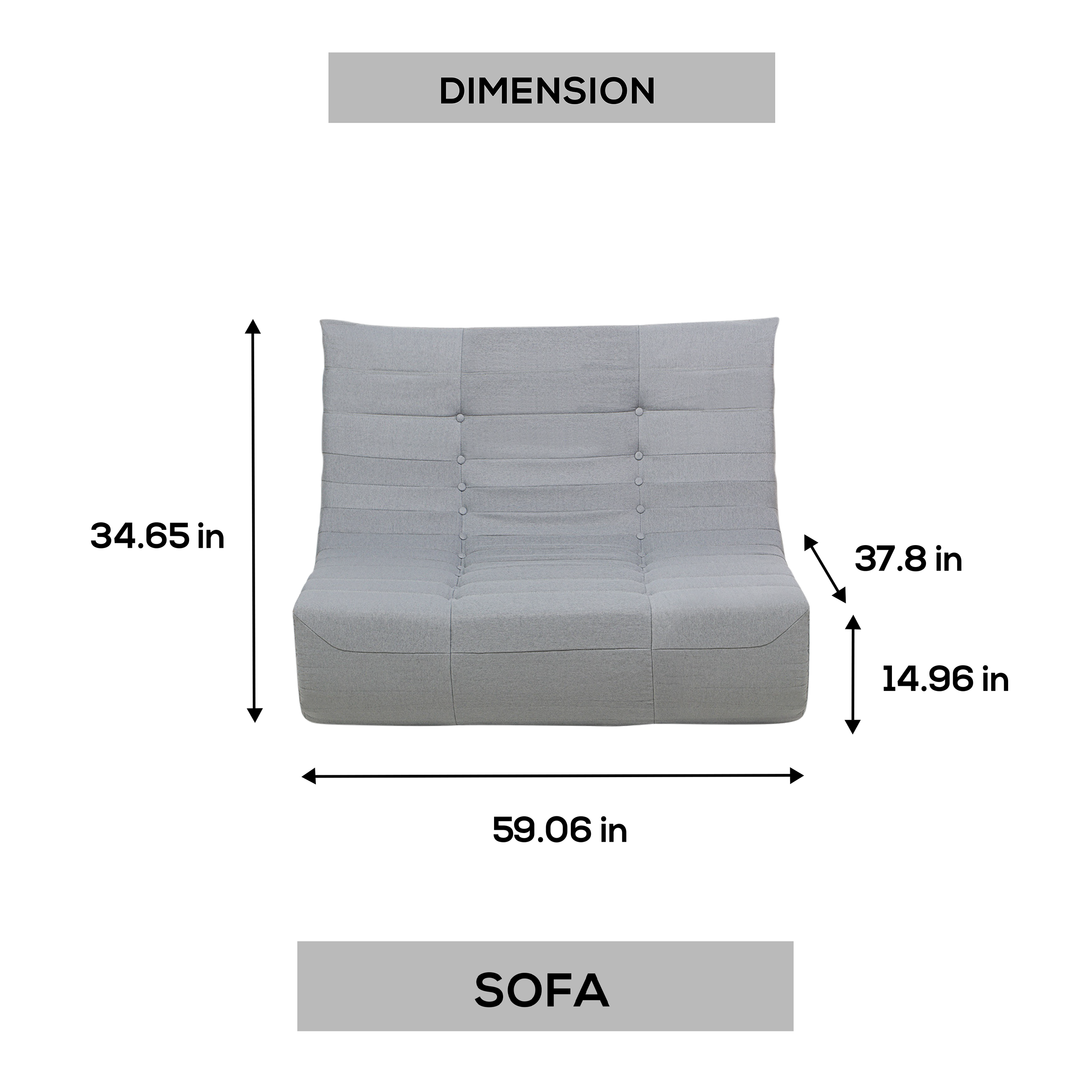 Deko Living Gray Outdoor Compressed Foam Sofa • COP30019SOF - Image 10