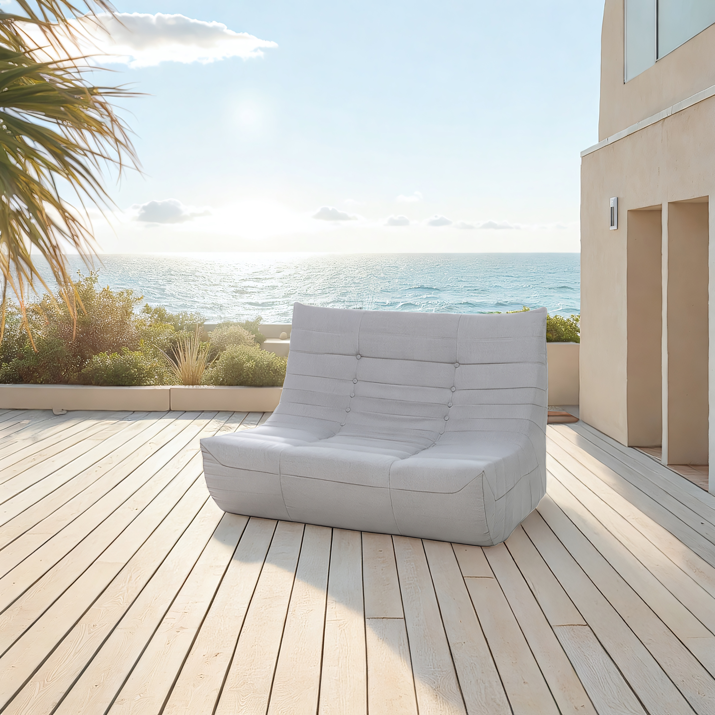 Deko Living Gray Outdoor Compressed Foam Sofa • COP30019SOF