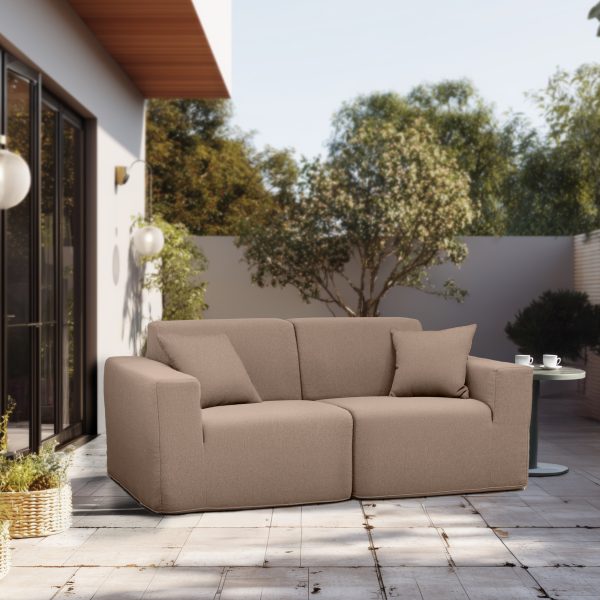 Deko Living 2 Place Seating  Brown Outdoor Compressed Foam Sectional Sofas • COP30117SET