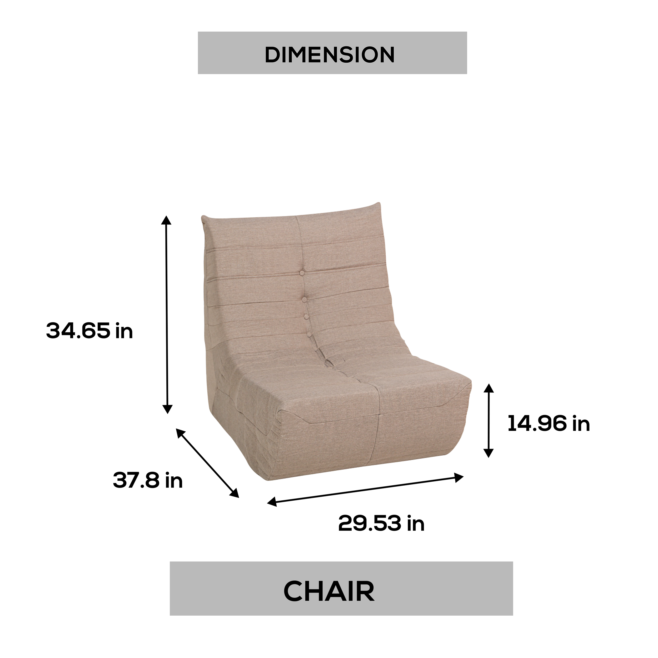 Deko Living Gray Outdoor Compressed Foam Chair • COP30019LST - Image 9