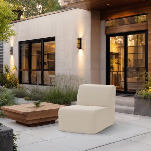 Deko Living Beige Outdoor Compressed Foam Armless Sectional Sofa Chair • COP30217ACH