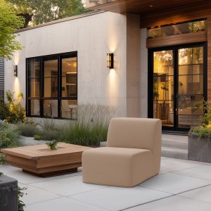 Deko Living Brown Outdoor Compressed Foam Armless Sectional Sofa Chair • COP30117ACH