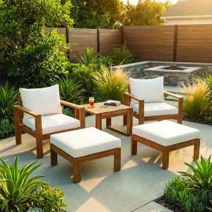 Deko Living Maya 5 Piece Sofa Set with LED Solar Unit • COP30020