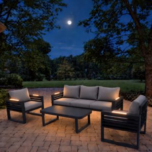 Deko Living 4-Piece Aluminum Solar Sofa Set